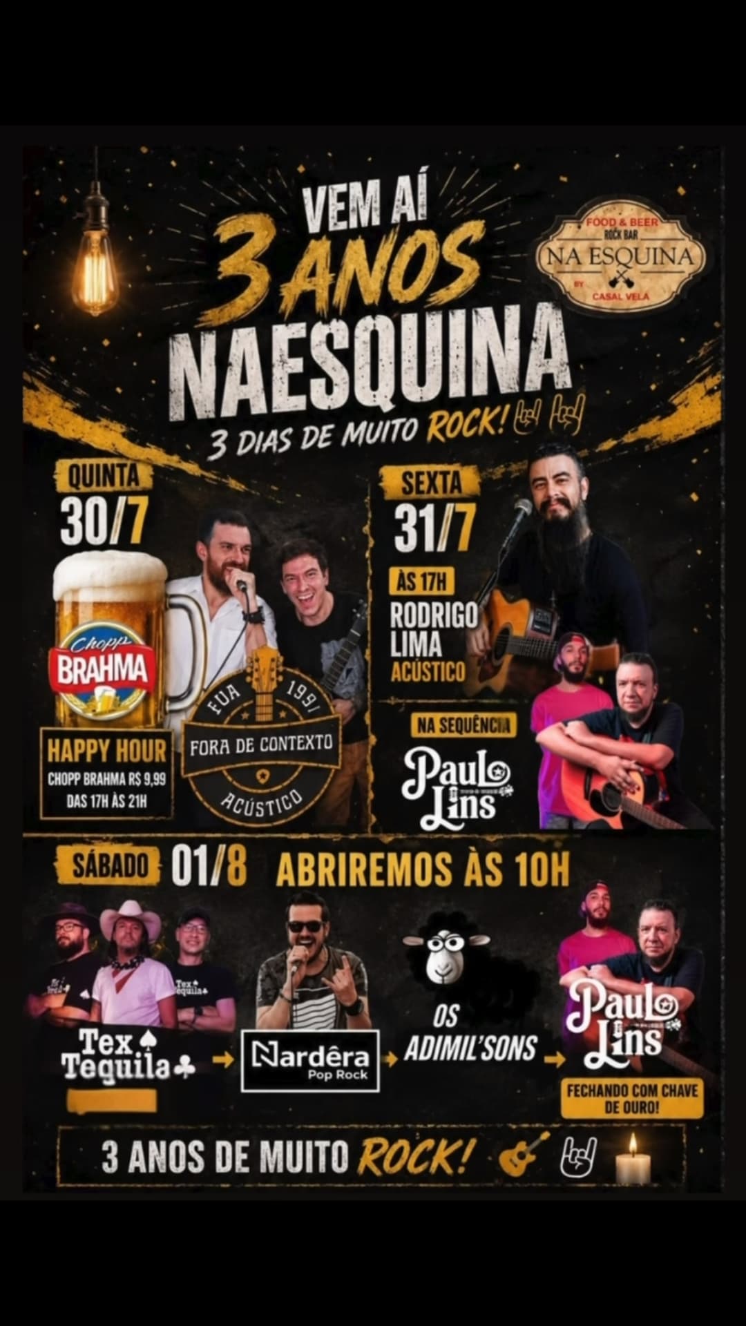 Flyer de Fora de Contexto Acústico e mais 5 artistas