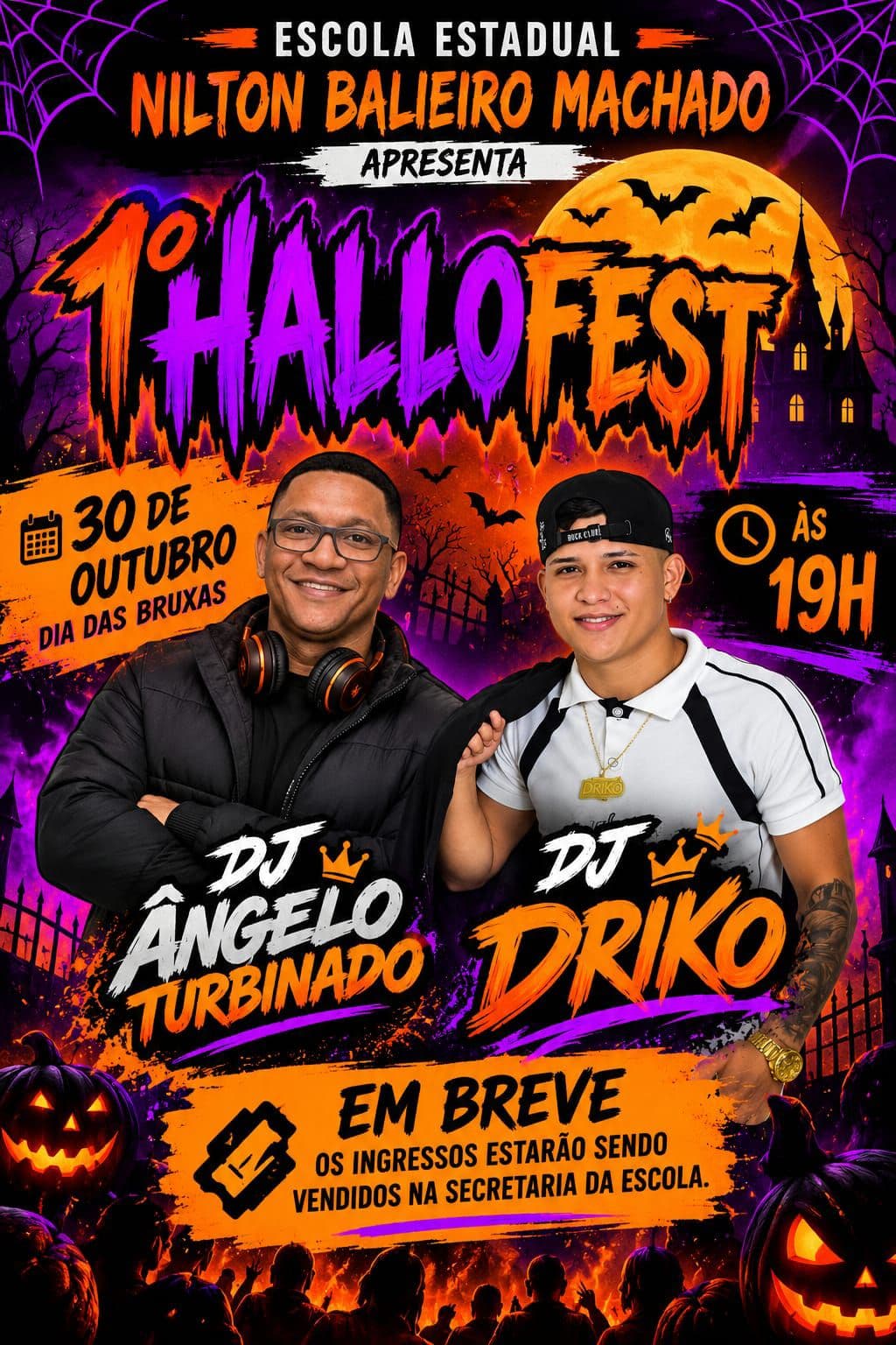 Flyer de DJ Angelo Turbinadoo e DJ Driko