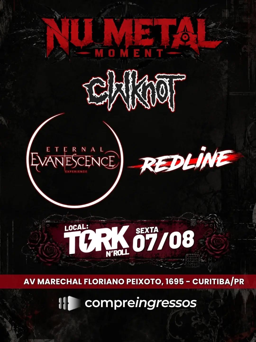 Flyer de Cwknot, ETERNAL, REDLINE e mais 3 artistas