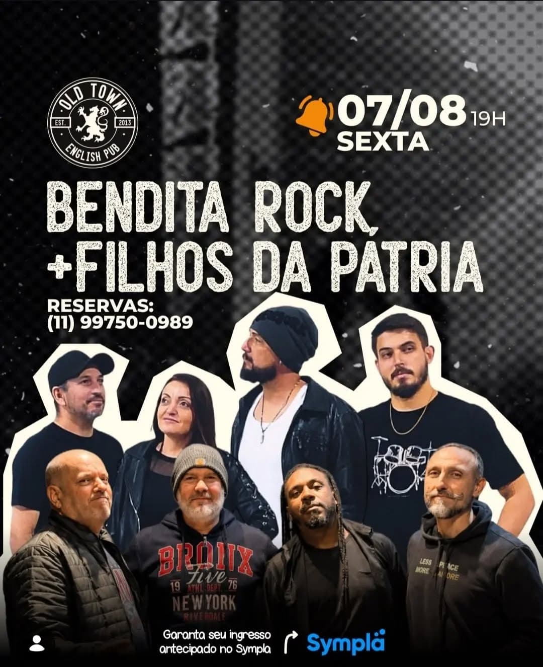 Flyer de Banda Filhos da Pátria e Bendita Rock