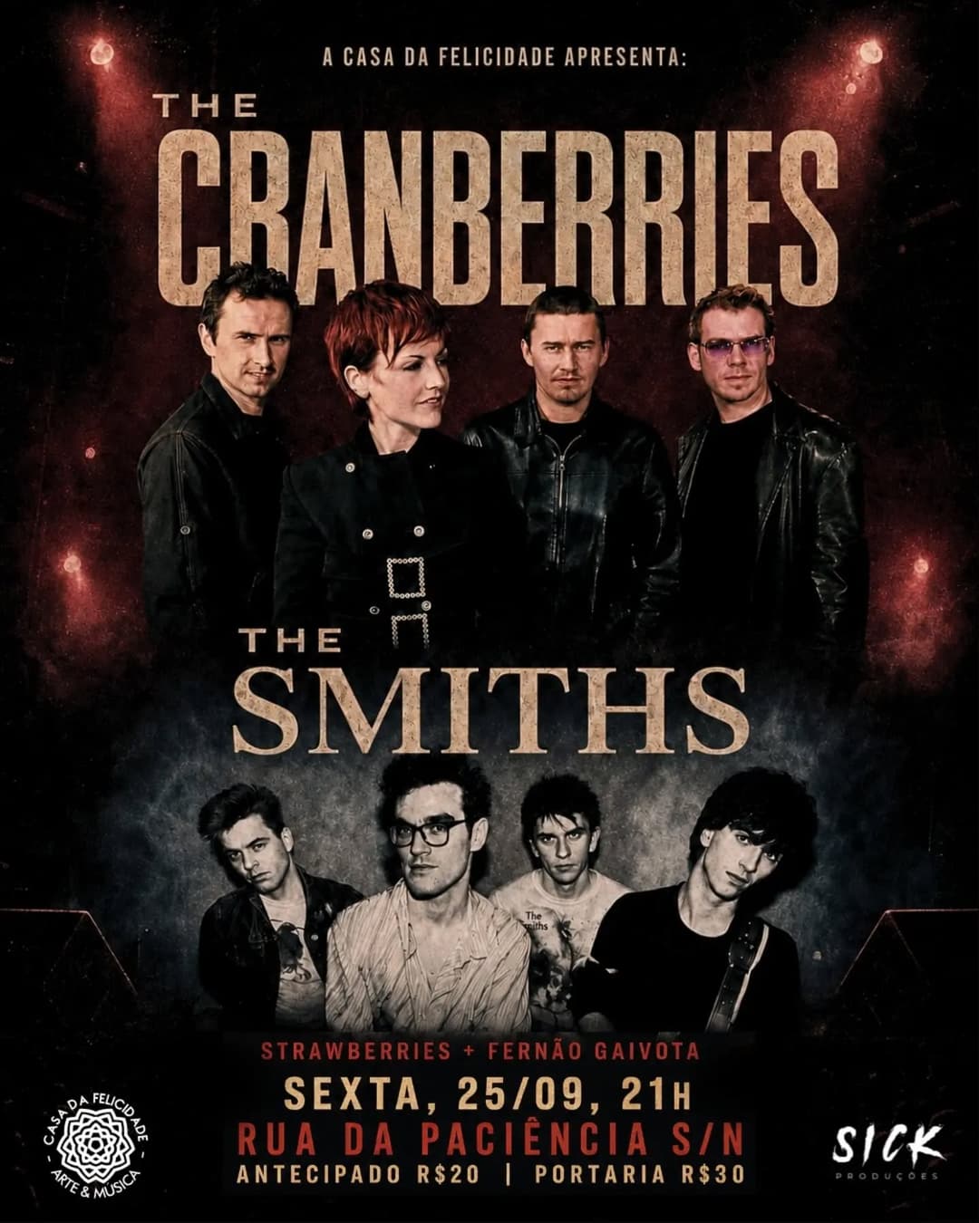 Flyer de The Strawberries e Fernão Gaivota