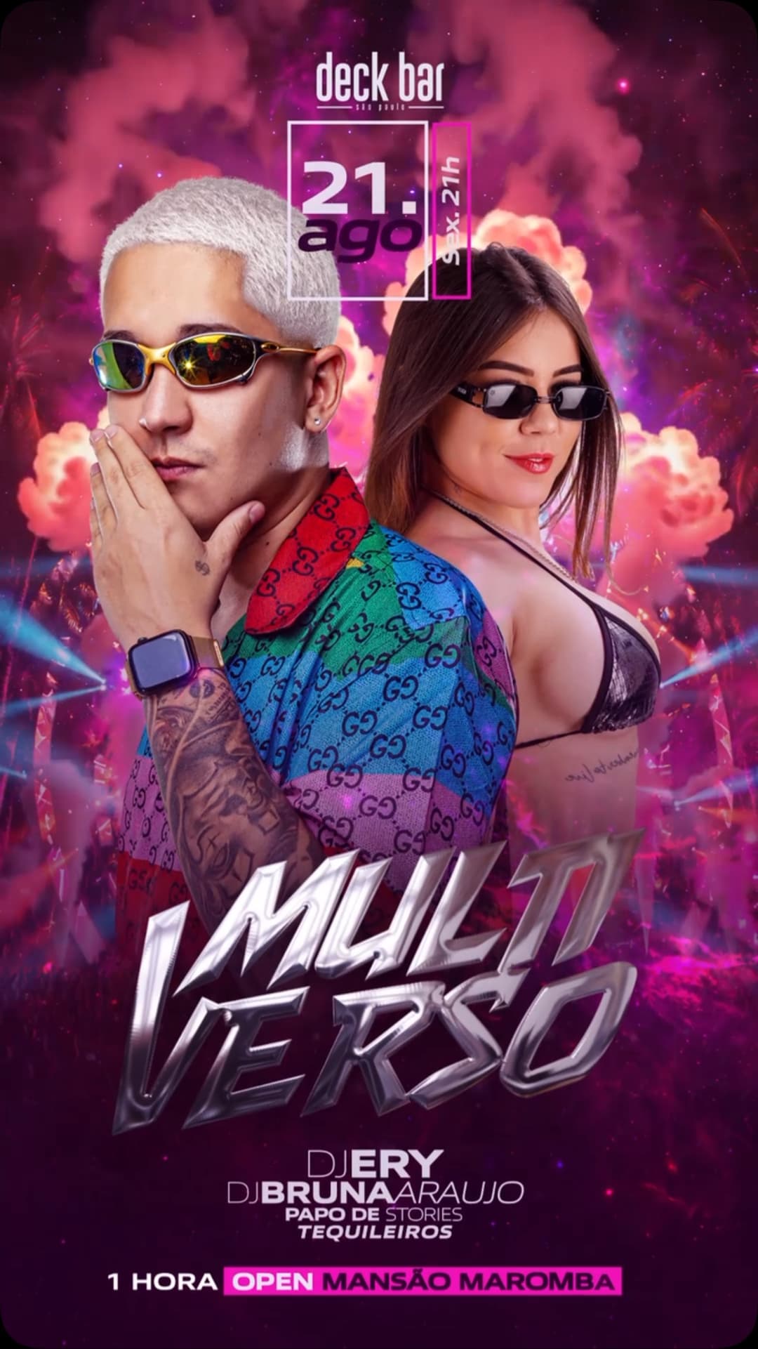 Flyer de DJ Ery e DJ Bruna Araújo