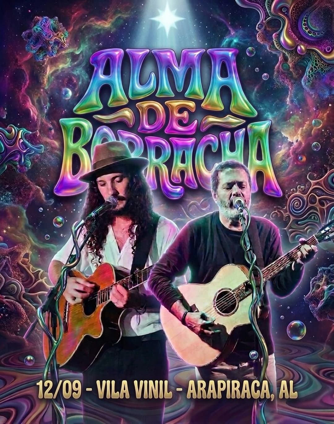 Flyer de Alma de Borracha e mais 2 artistas
