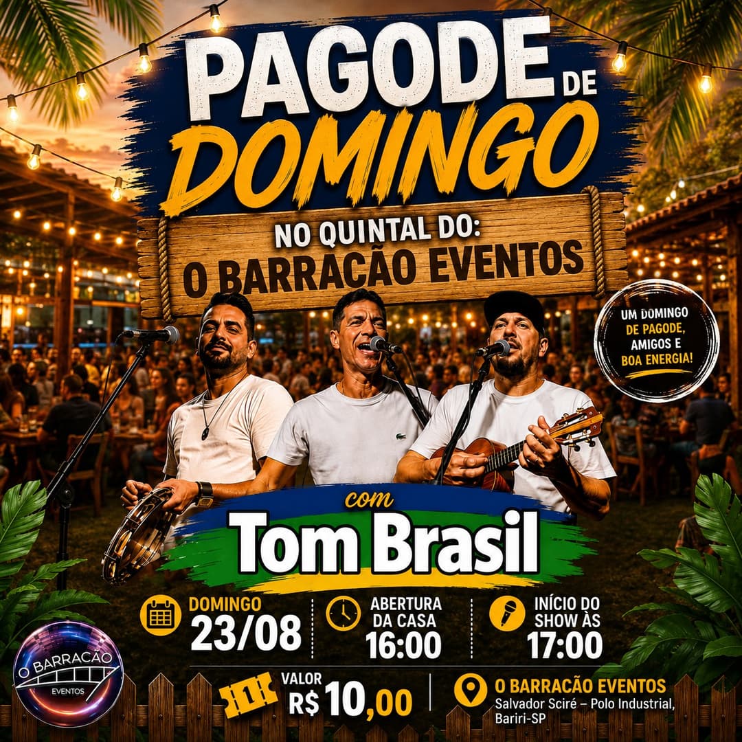 Flyer de Tom Brasil