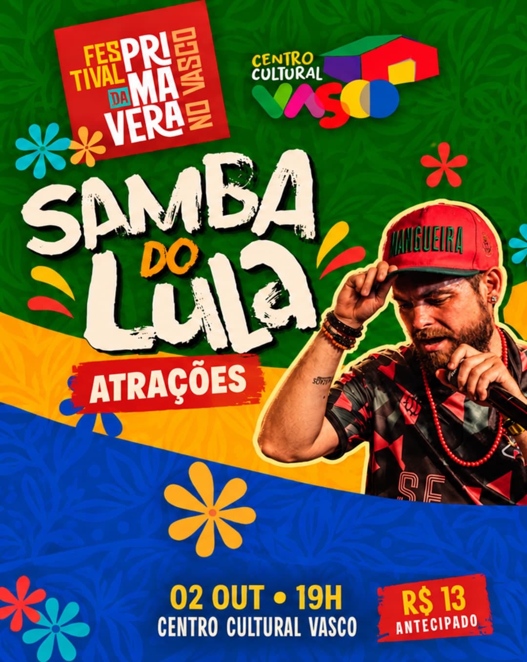 Flyer de Agremiação Musical Divino Maravilhoso e mais 2 artistas