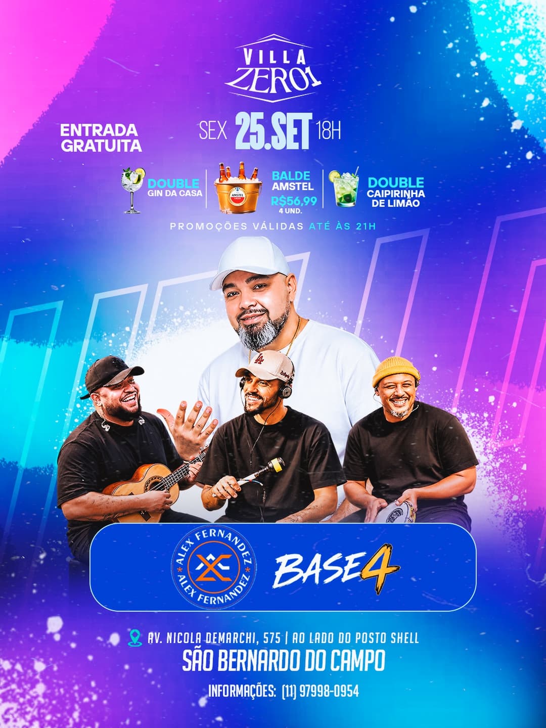 Flyer de Alex Fernandez e Cantor Base 4
