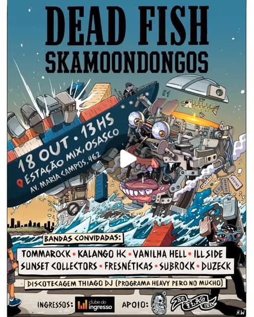 Flyer de Banda Kalango HC, Sunset Collectors e mais 11 artistas