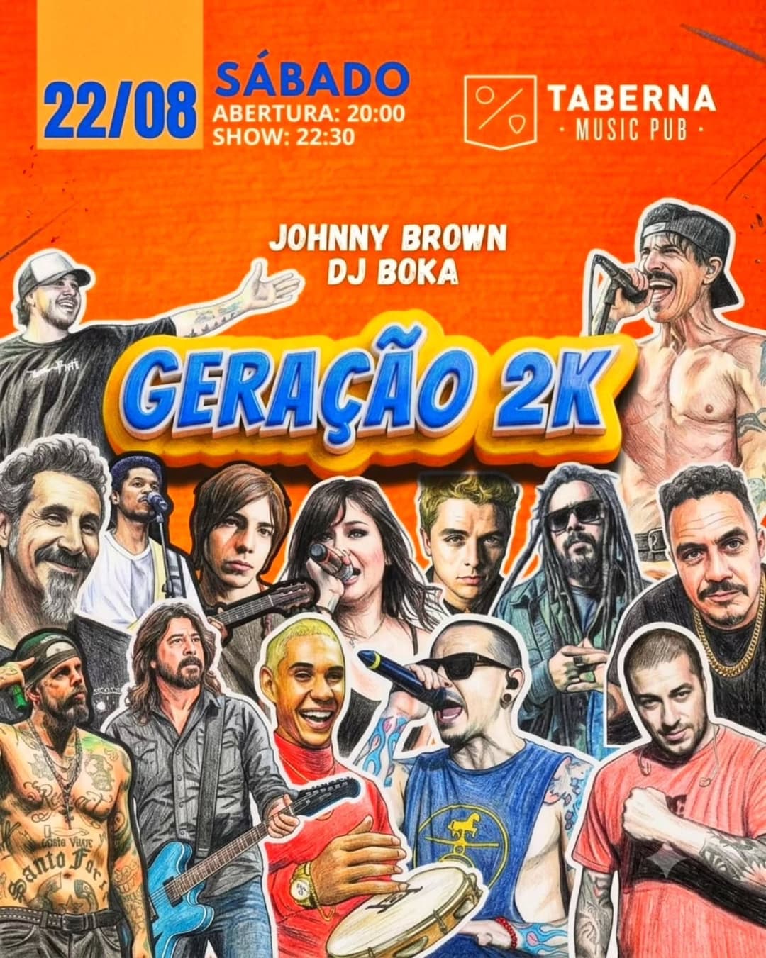 Flyer de Johnny Brown, DJ Boka MC e DJ Boka