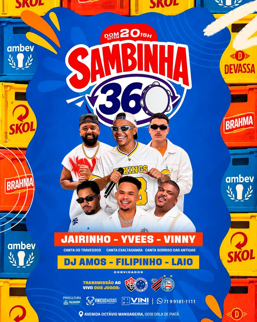 Flyer de Jairinho, Yves Santana, Amós Carlos e mais 3 artistas