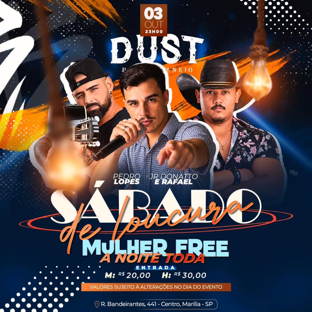 Flyer de Pedro Lopes, Júnior DonatTo e Rafael