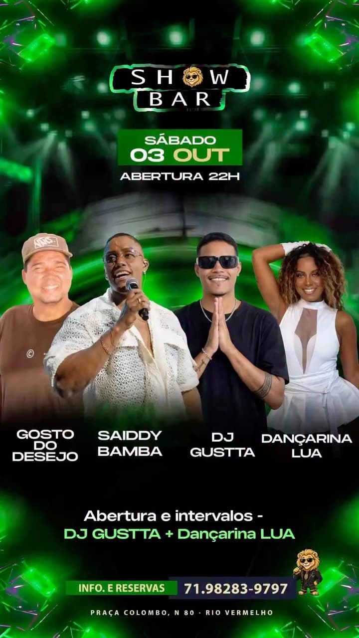 Flyer de Gosto do Desejo, Banda Saiddy Bamba e mais 2 artistas