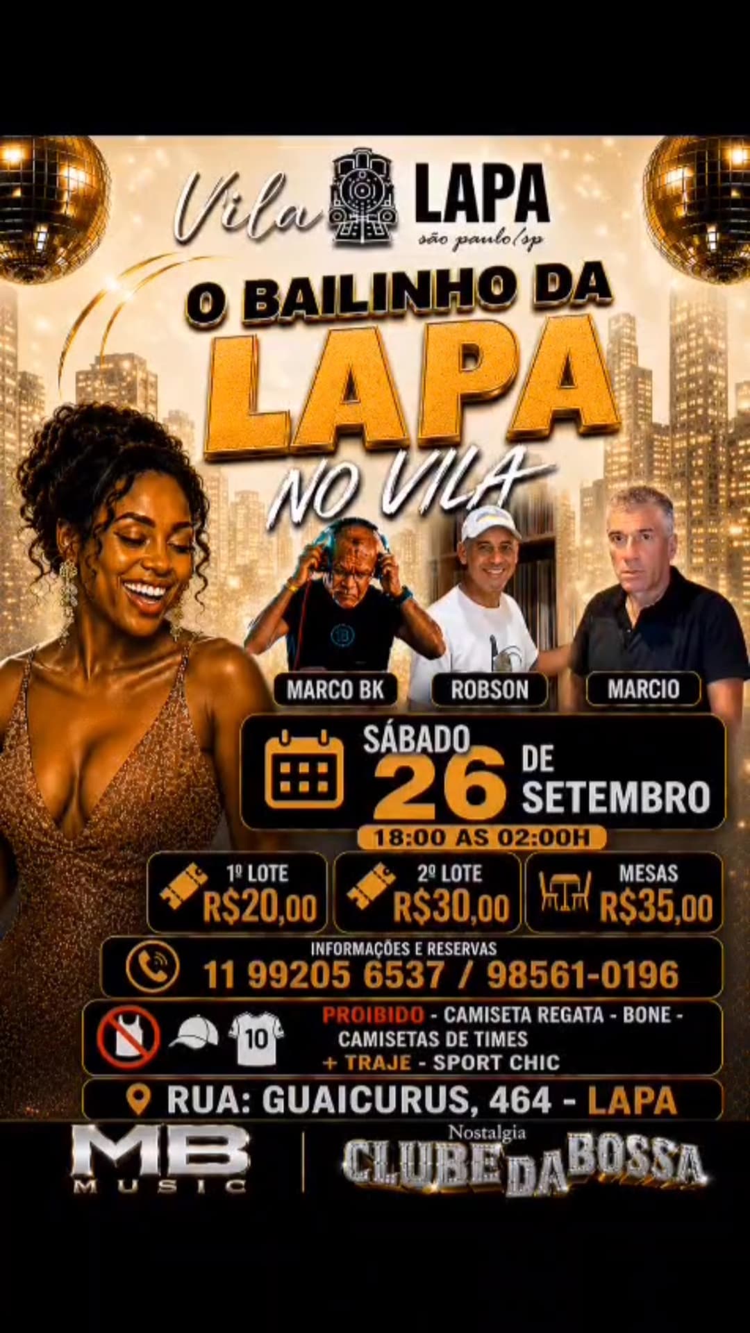 Flyer de Marco BK, Robson e Marcio