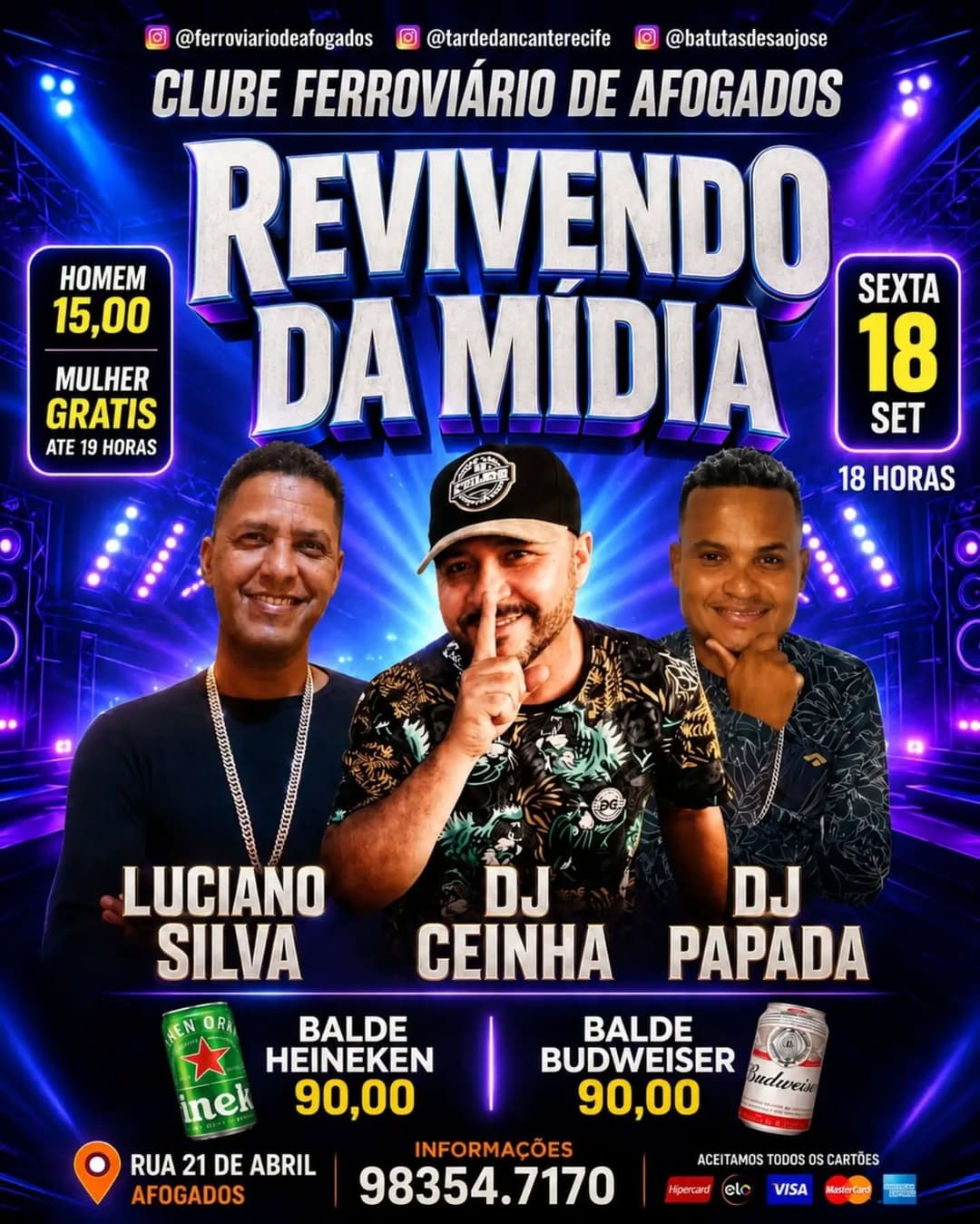 Flyer de Revivendo da Mídia, DJ Ceinha e mais 2 artistas
