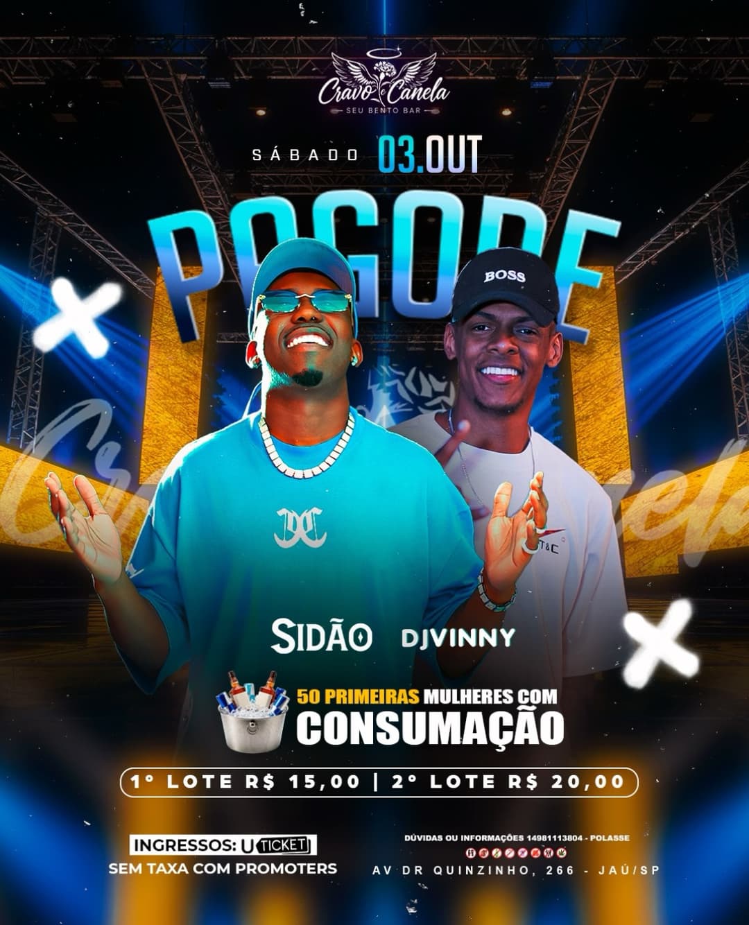 Flyer de Pagode do Sidão e Vinny