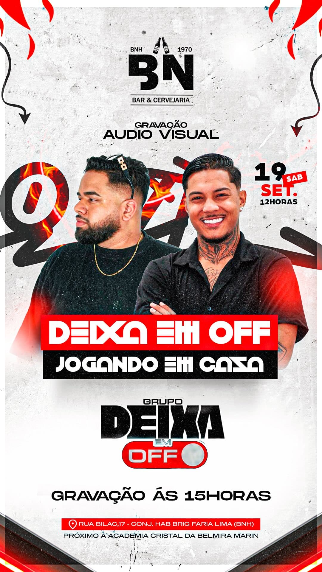 Flyer de Grupo Deixa em Off