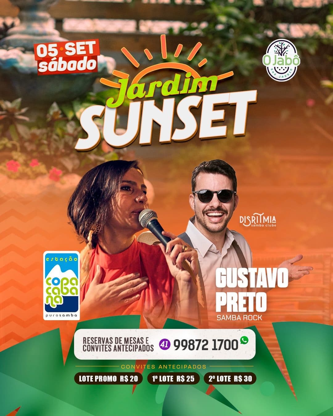 Flyer de Estação Copacabana e Gustavo Preto