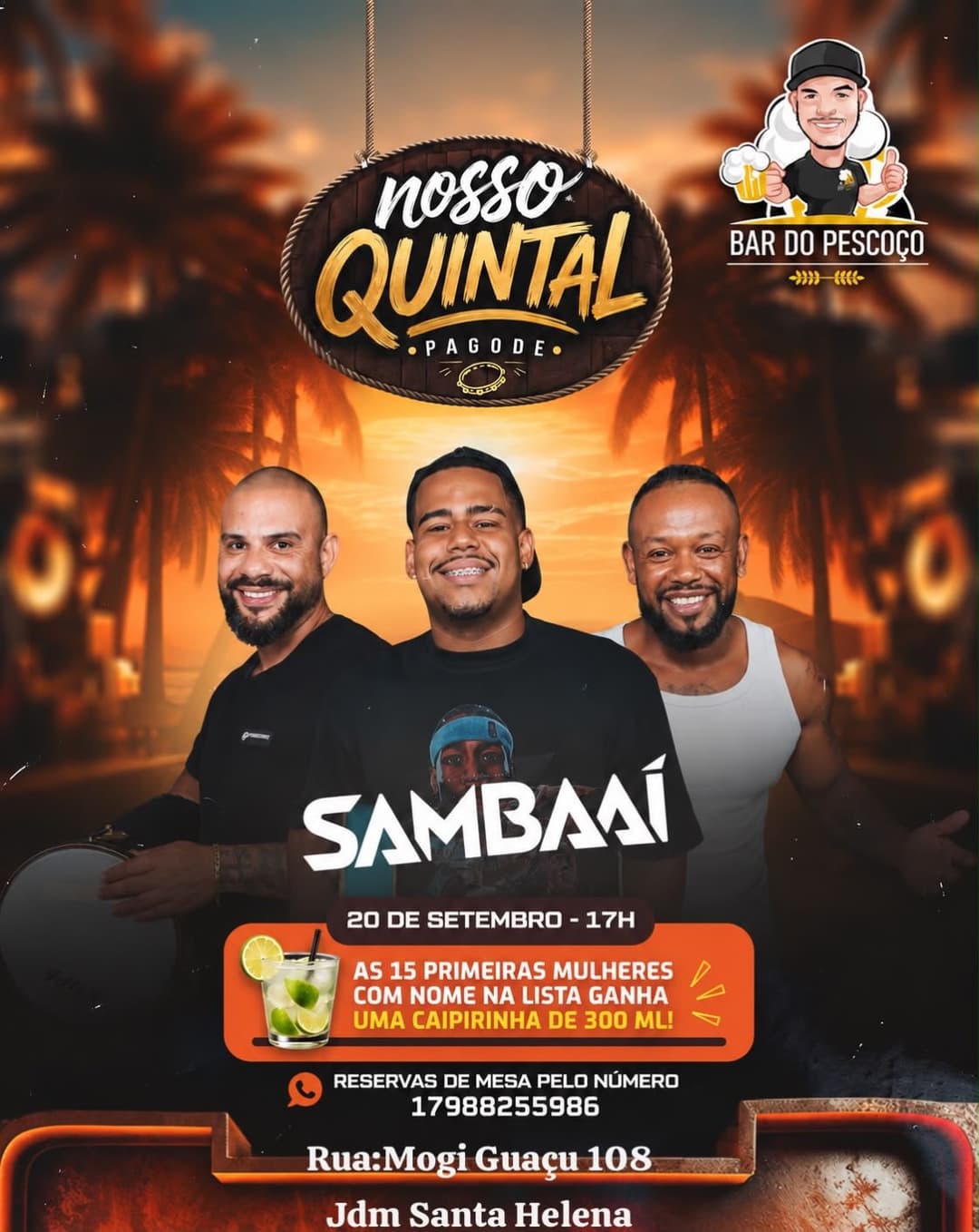 Flyer de Grupo Samba Aí