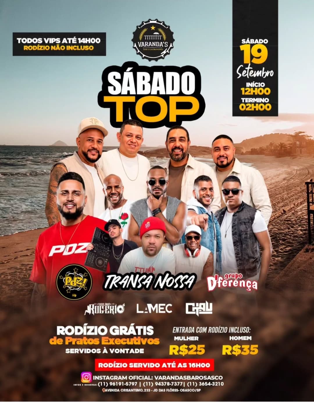 Flyer de Johnny Lamec, Pagode do Zoio e mais 2 artistas