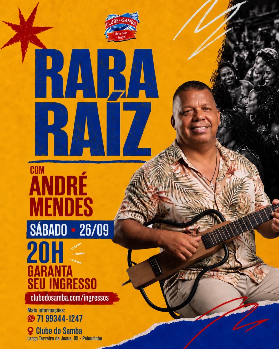 Flyer de André Mendes e Rara Raíz