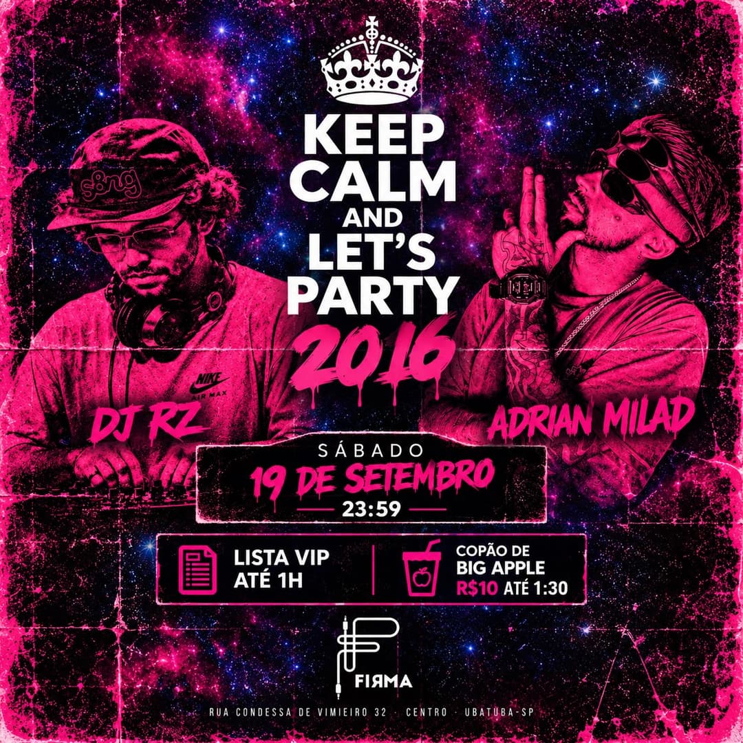 Flyer de DJ RZ e Adrian Milad