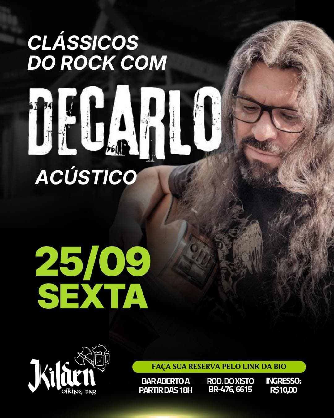 Flyer de DeCarlo Acústico