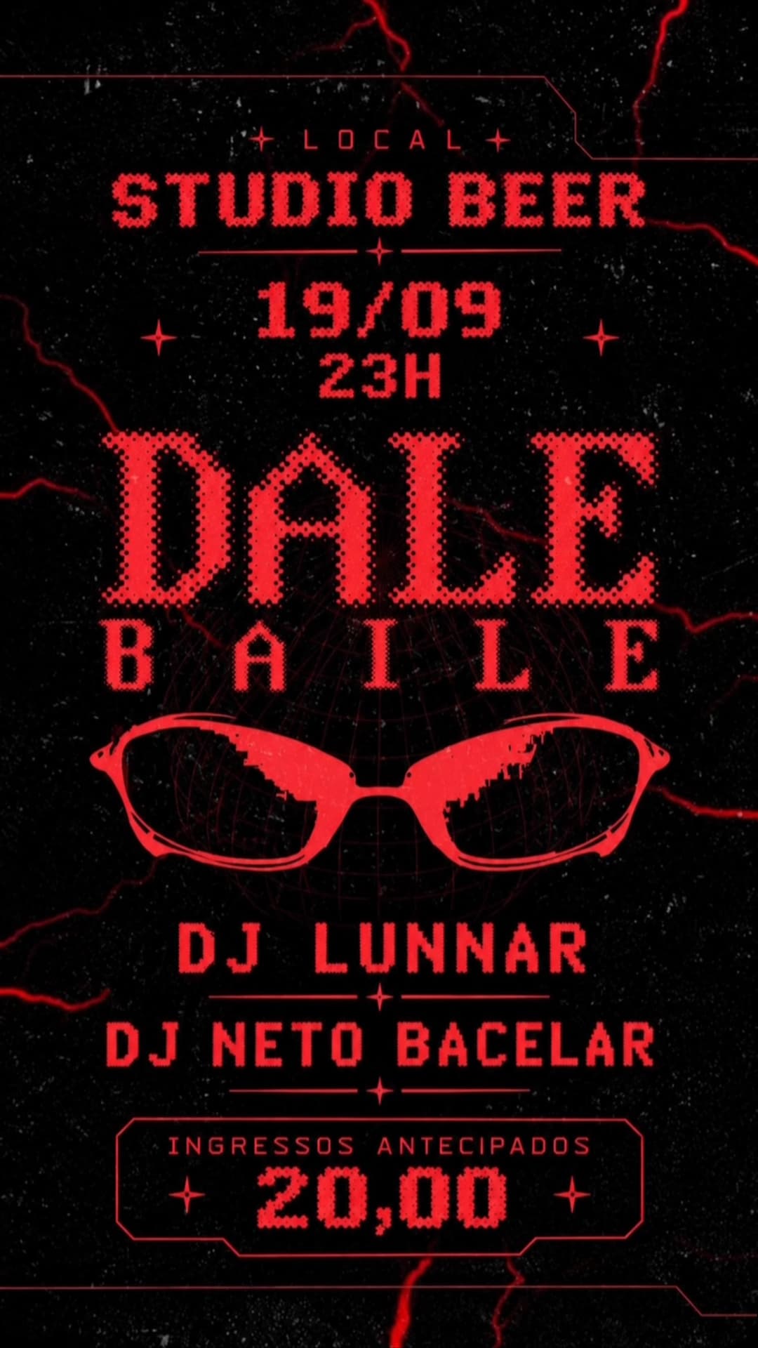 Flyer de DJ LUNNAR e DJ NETO BACELAR