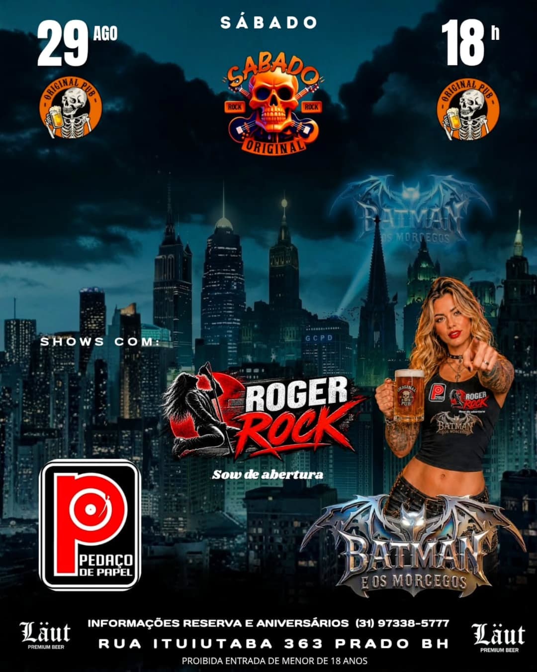Flyer de Roger Rock, Pedaço de Papel e Batman e os Morcegos