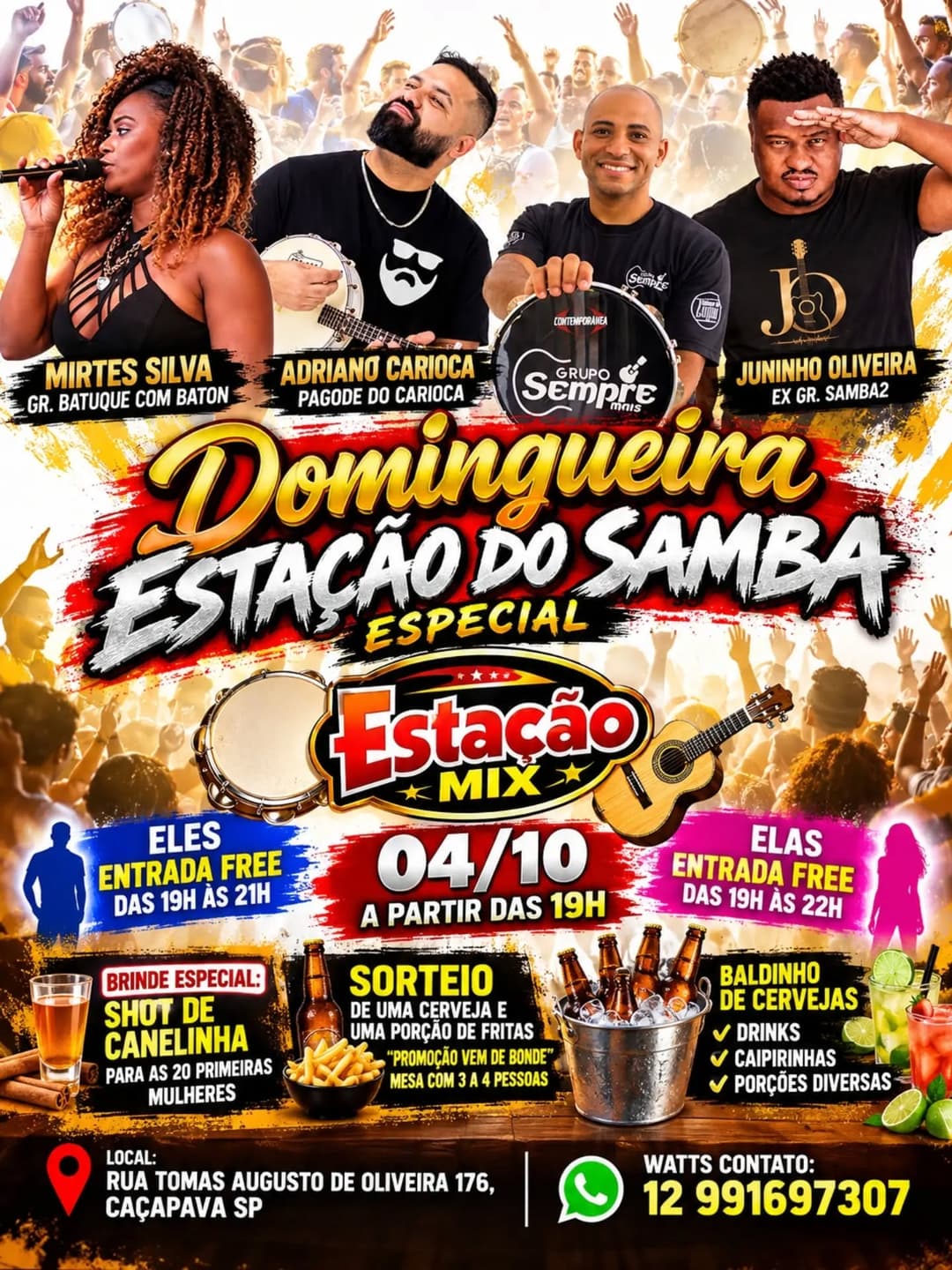 Flyer de Mirtes Silva, Adriano Carioca e mais 2 artistas