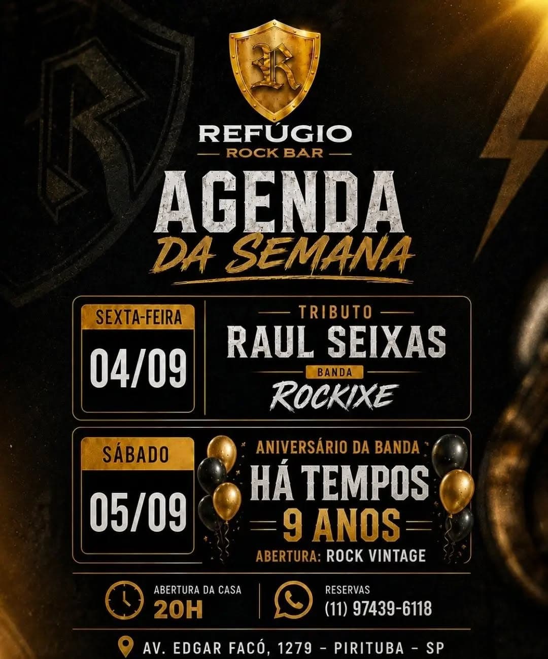 Flyer de TRIBUTO A RAUL SEIXAS e Banda Rockixe