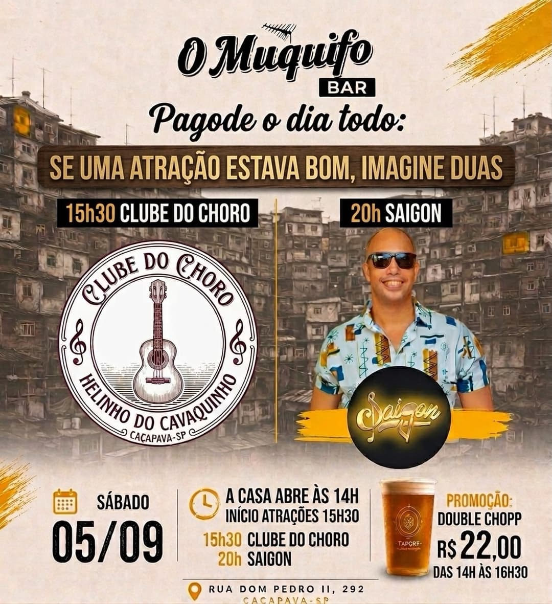 Flyer de Banda Saigon e Clube do Choro