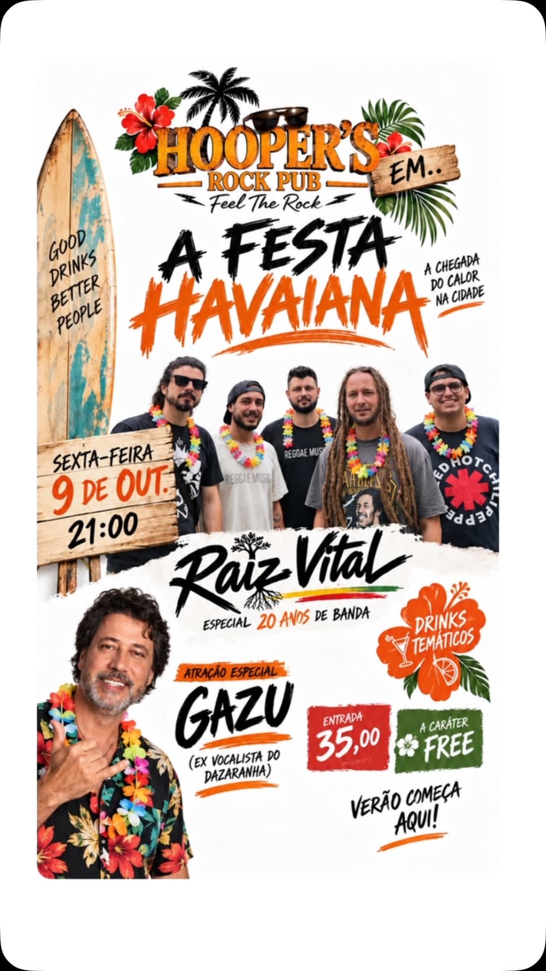 Flyer de Banda Raiz Vital e GAZU