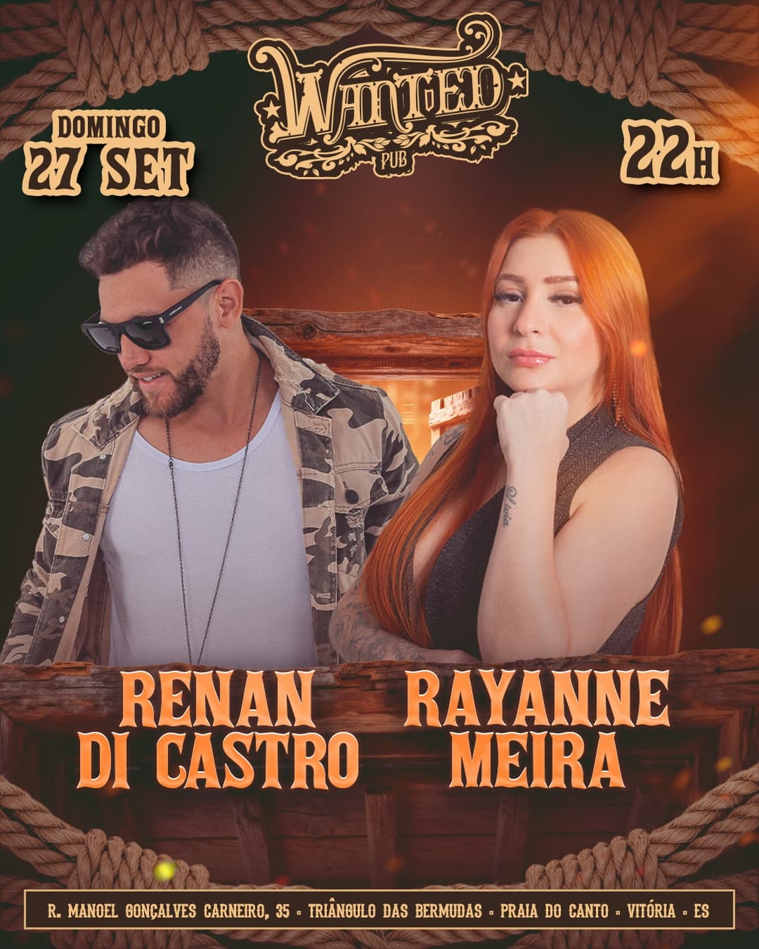 Flyer de Rayanne Meira e Renan Di Castro