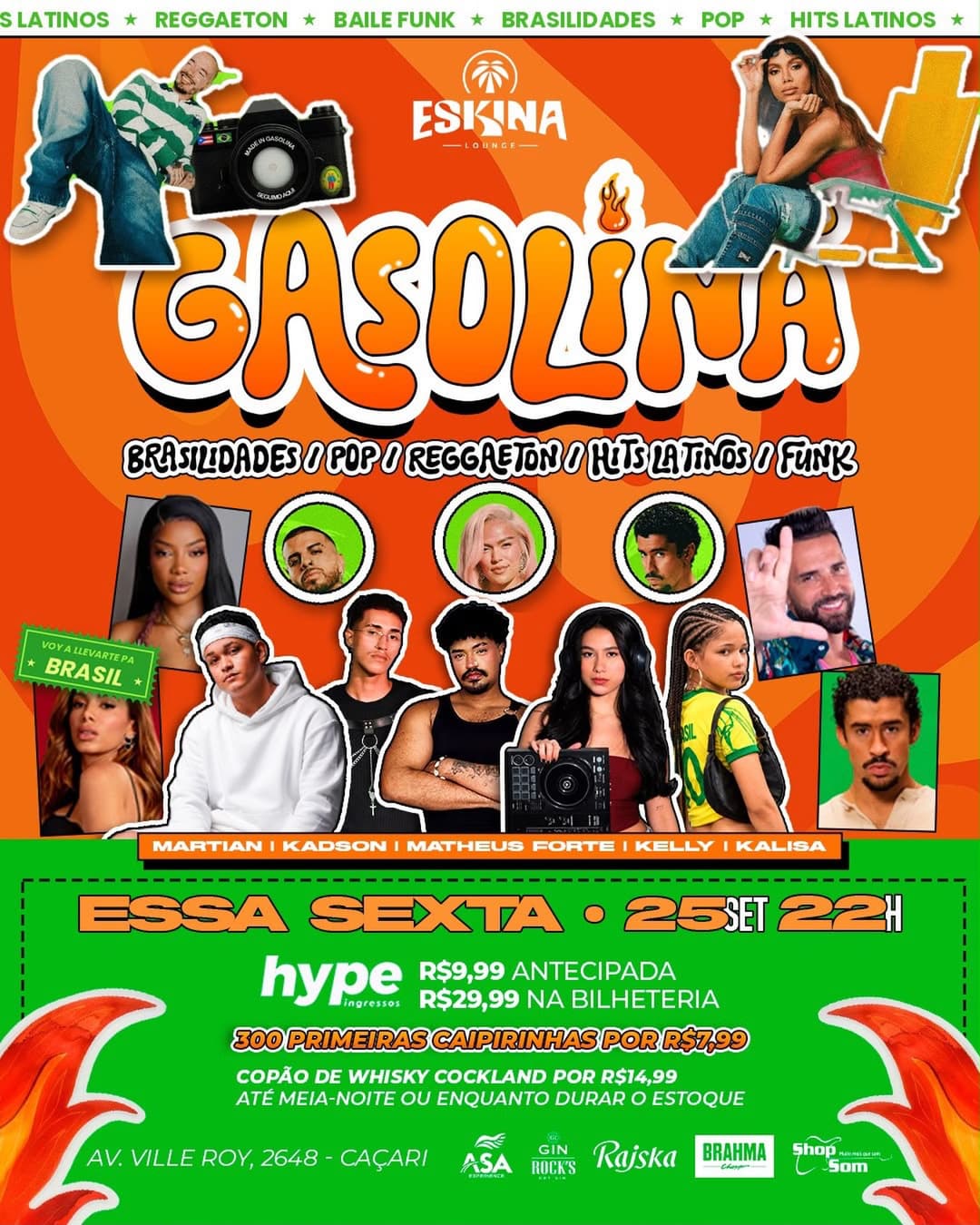 Flyer de Martian, Kadson, Matheus Forte, Kelly e Kalisa