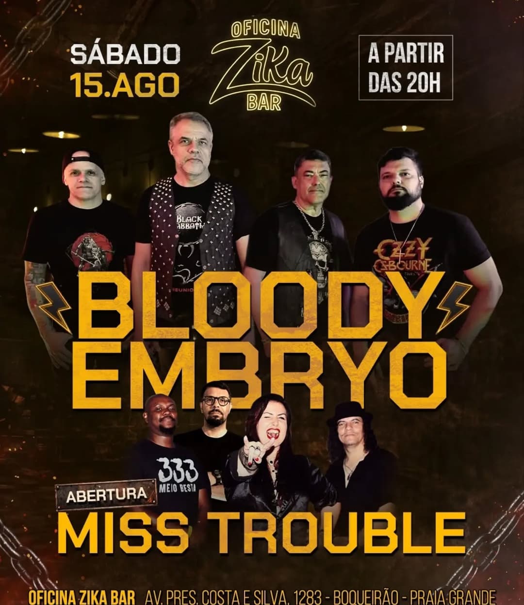 Flyer de Miss Trouble e Bloody Embryo