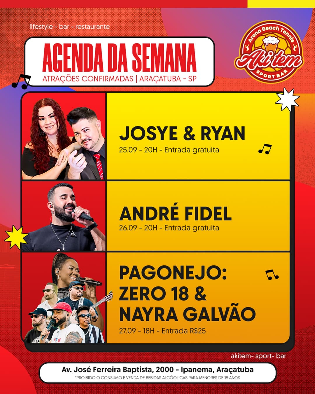 Flyer de Zero 18 e Nayra Galvão