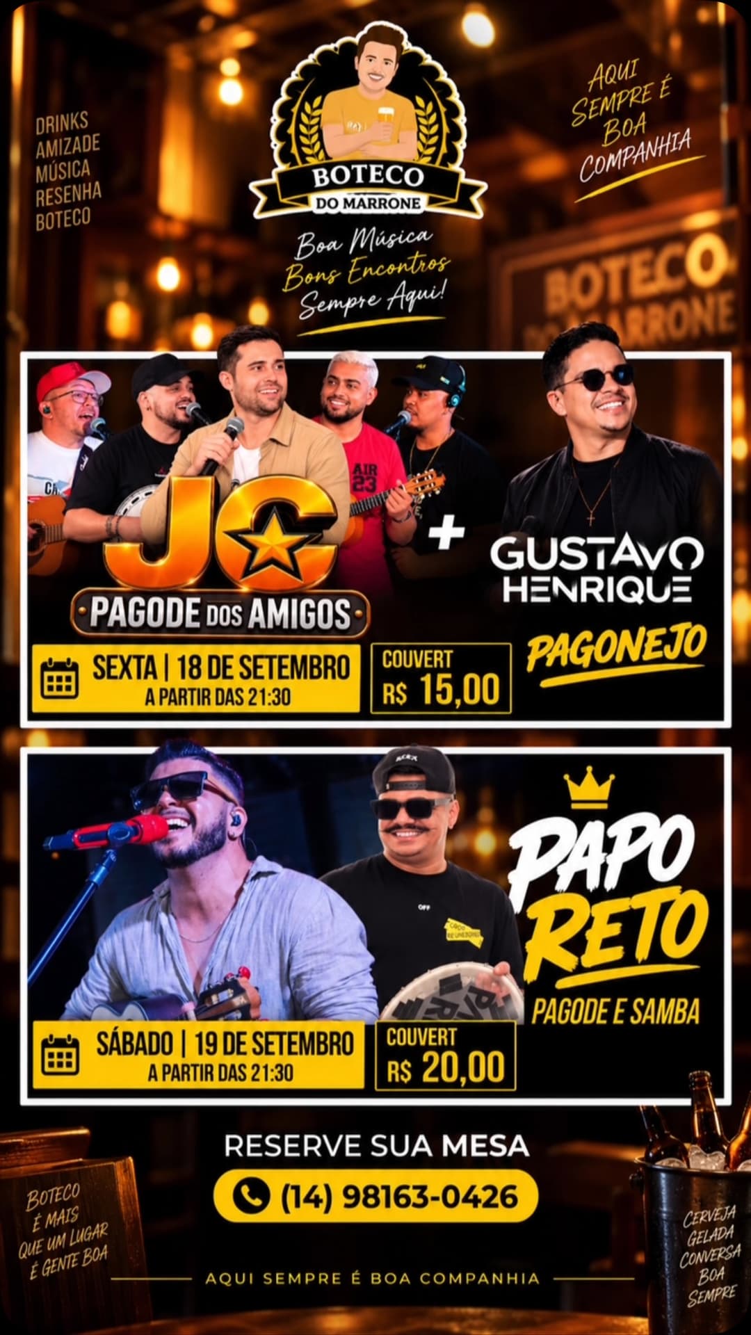 Flyer de JG e Gustavo Henrique