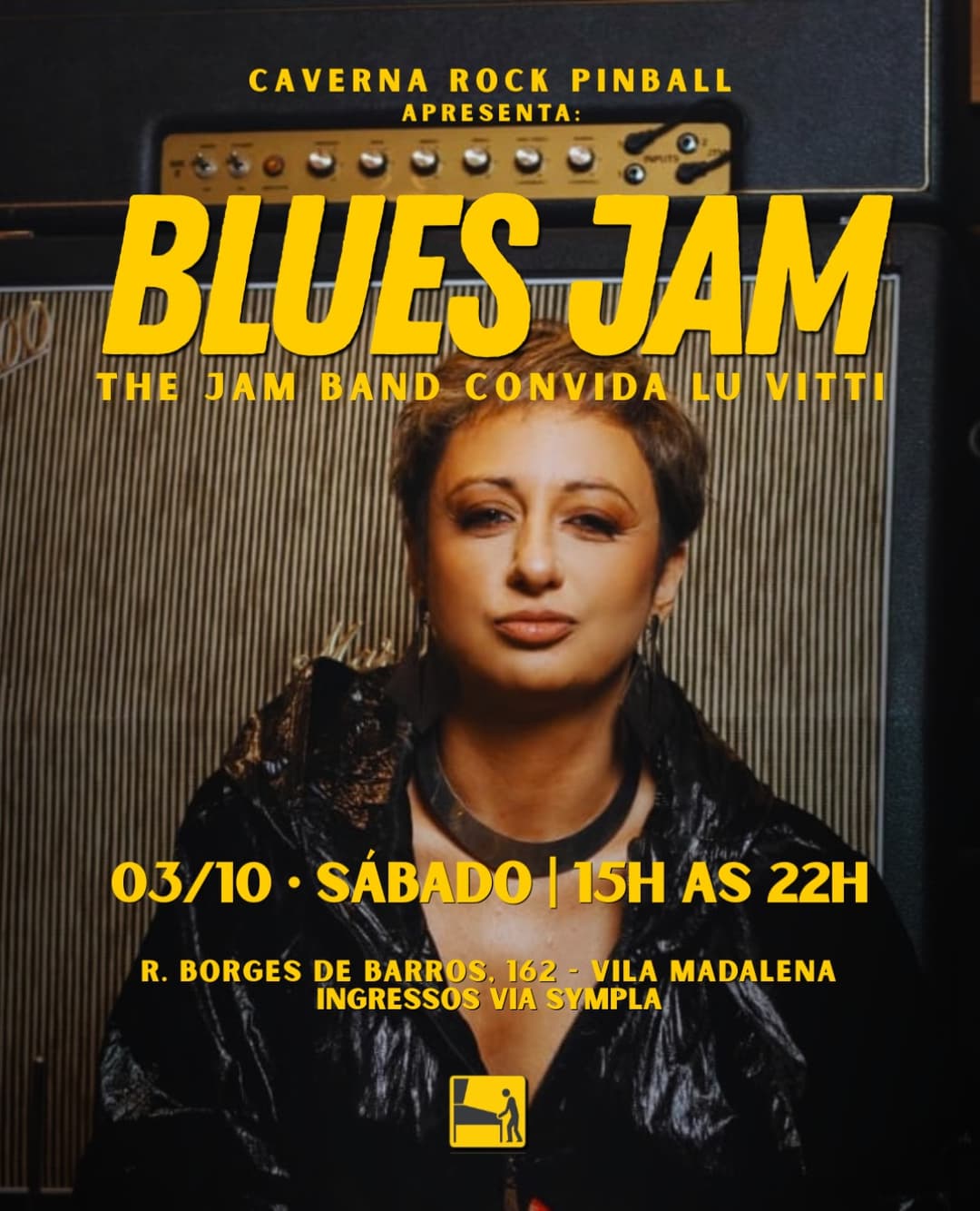 Flyer de Jamilia Anderson, Lu Vitti e DJ Léo Lucas