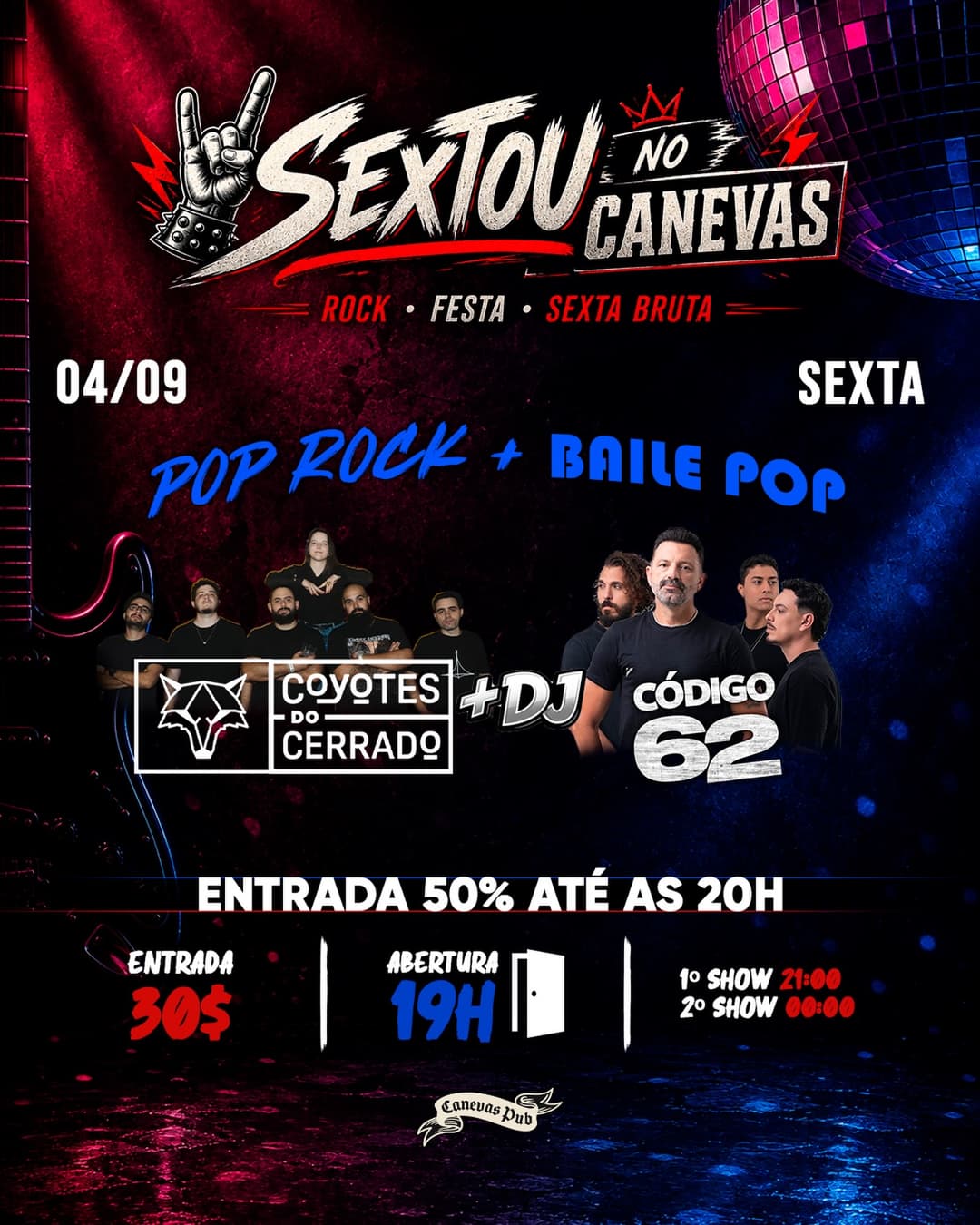 Flyer de Código 62 e Coyotes do Cerrado