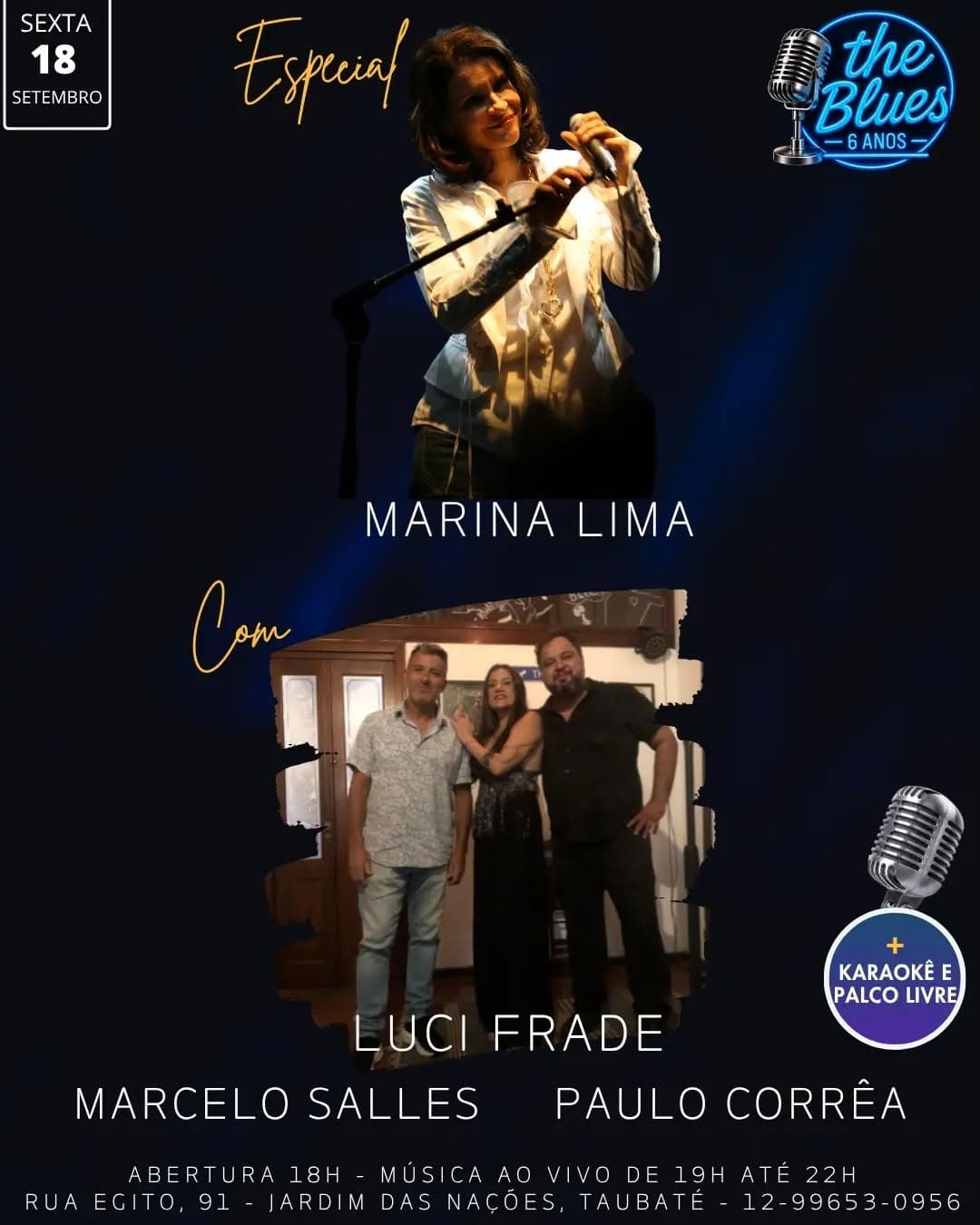 Flyer de Marcelo Salles, Luci Frade e Paulo Corrêa