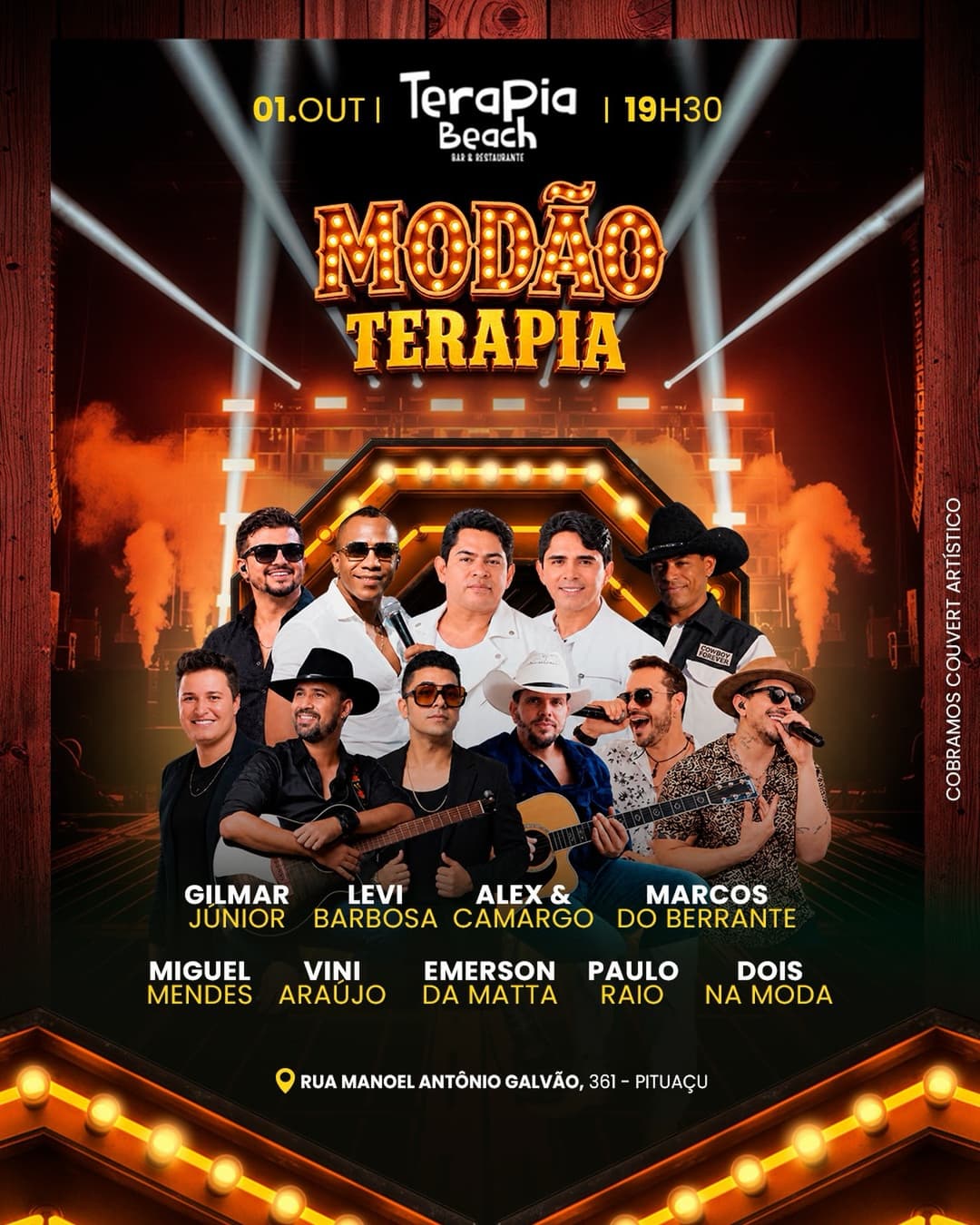 Flyer de Levi Barbosa, Gilmar Junior e mais 7 artistas