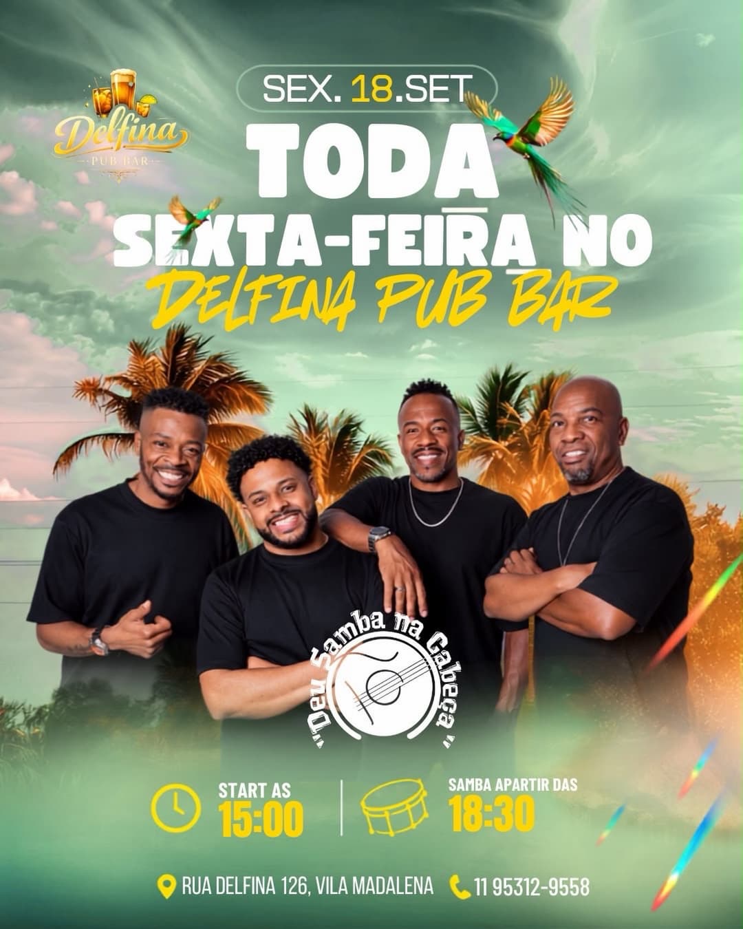 Flyer de Samba na Cabeça