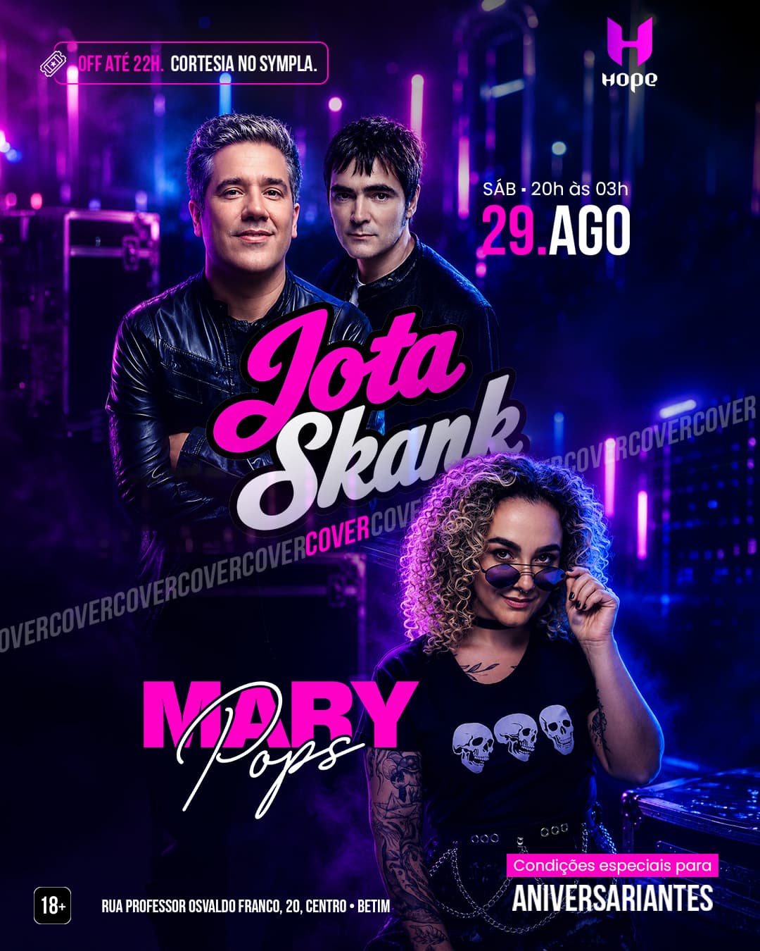 Flyer de Mary Pops e Jota Skank