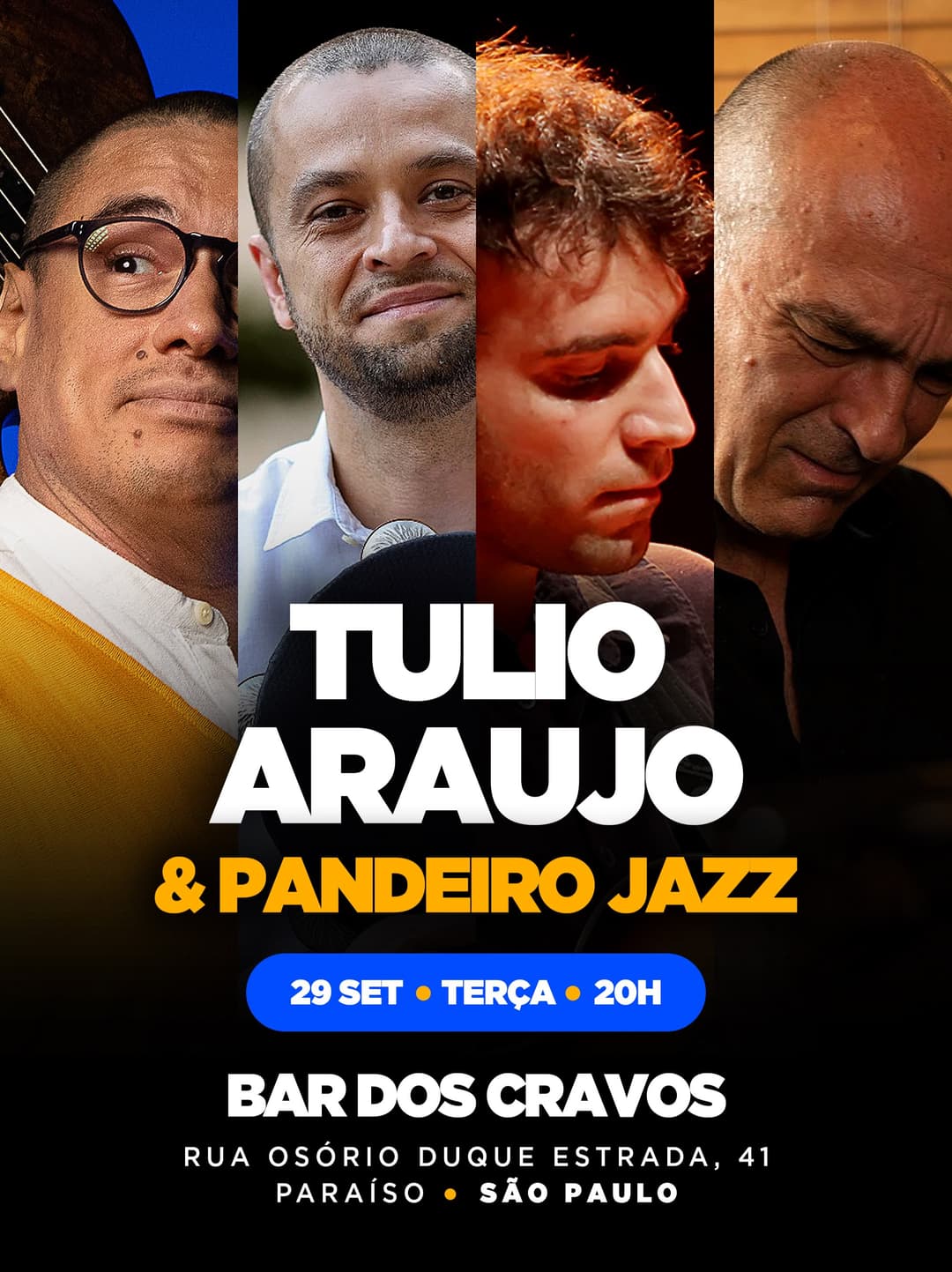 Flyer de Tulio Araujo e Pandeiro Jazz