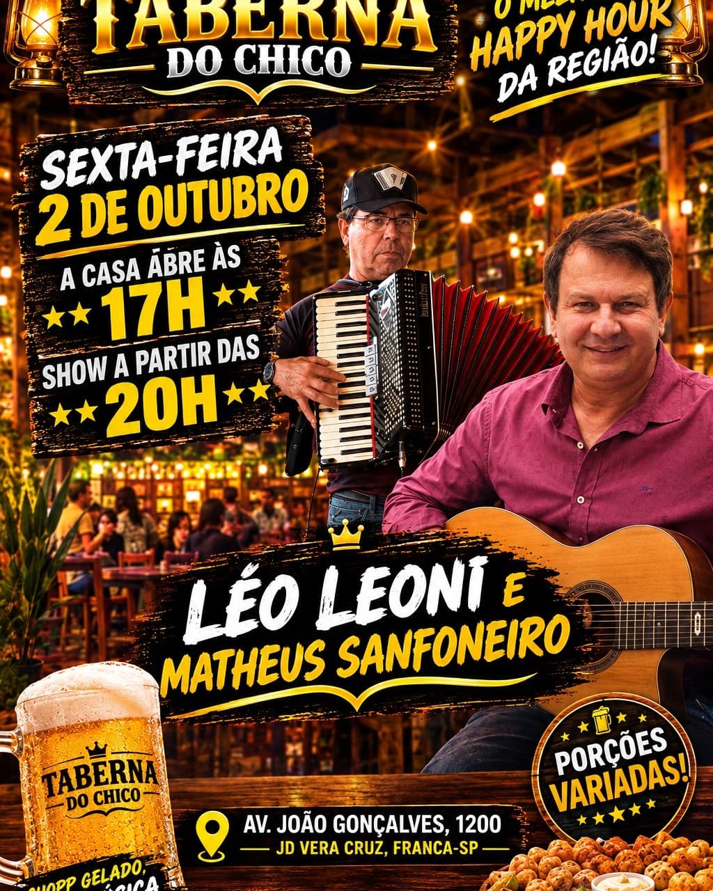 Flyer de Léo Leoni e Matheus Sanfoneiro