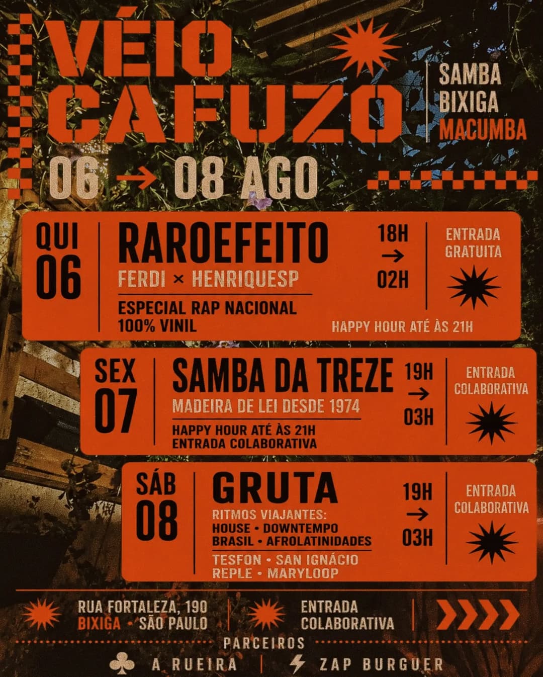 Flyer de Samba da Treze e Madeira de Lei