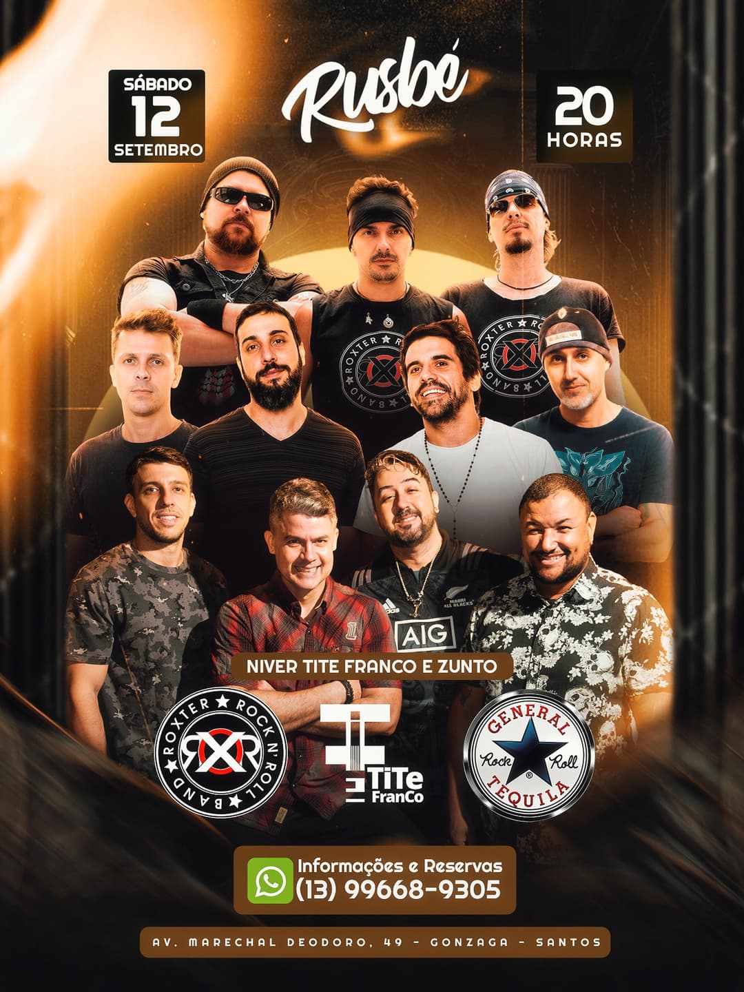 Flyer de Banda Roxter, General Tequila e mais 2 artistas