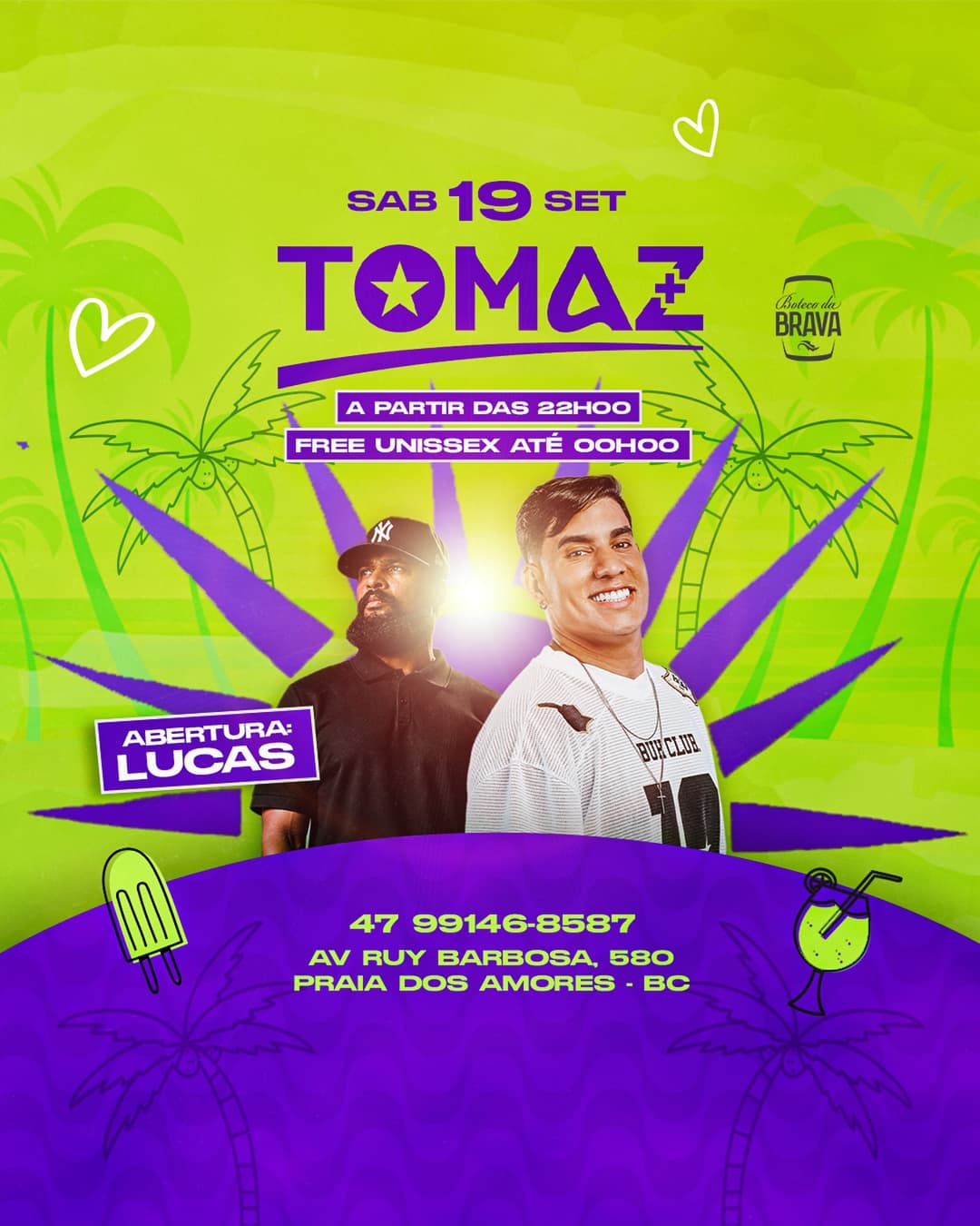 Flyer de Tomaz e Lucas