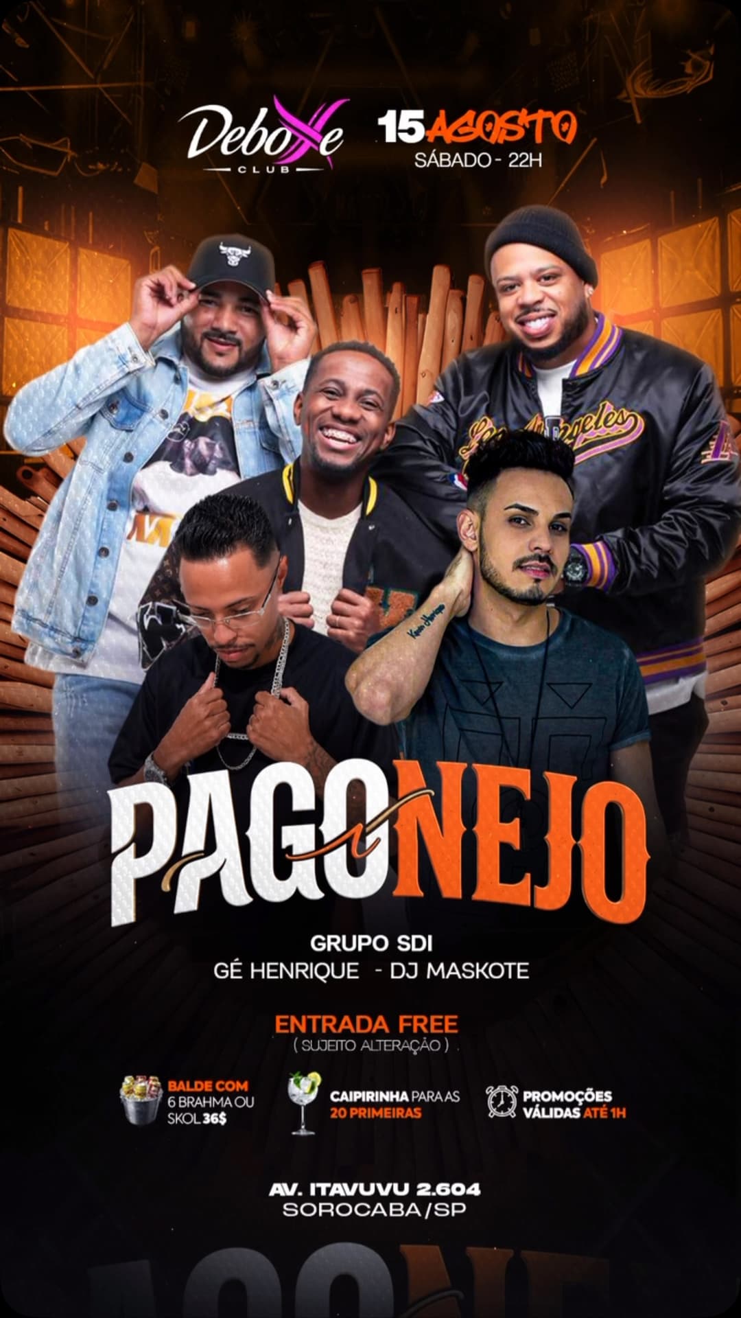 Flyer de GE HENRIQUE, Grupo SDI e DJ MASKOTE