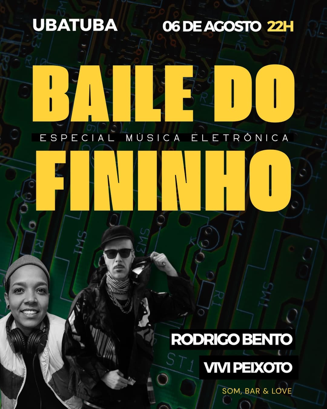 Flyer de Rodrigo Fernandes Bento e DJ Rodrigo Bento