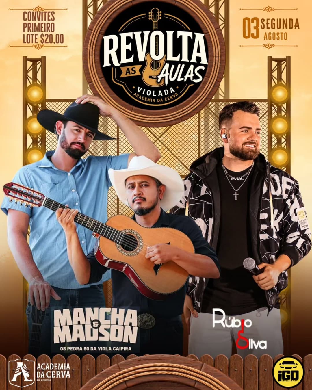 Flyer de Rúbio Silva e Mancha & Madson